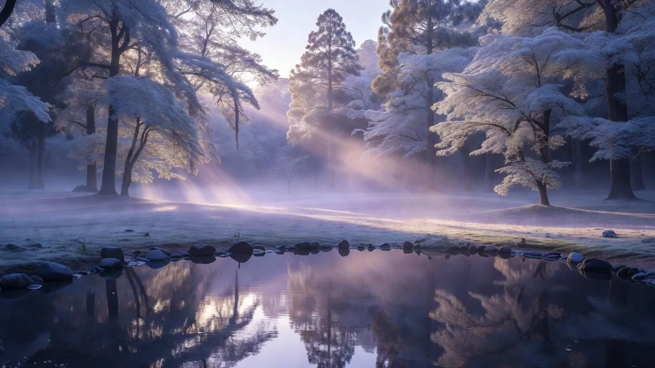 Misty Forest Pond