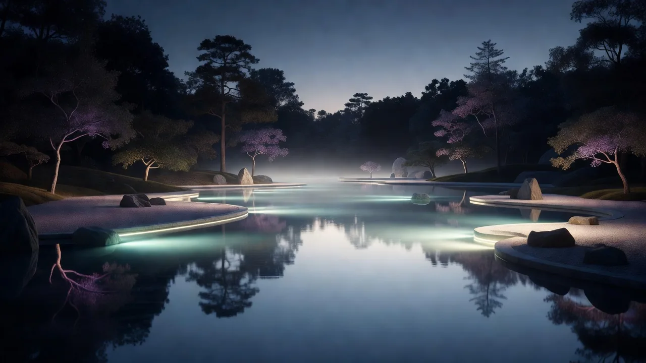 Zen Garden at Dusk